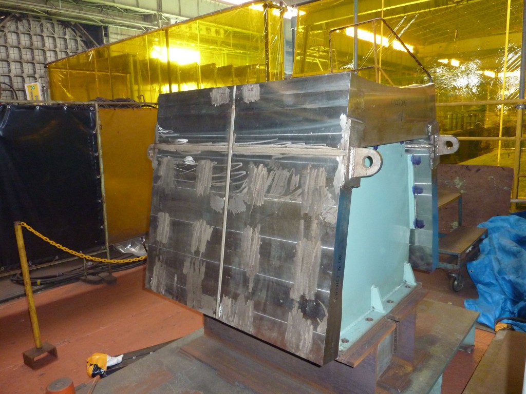 A short piece of the toroidal field coil case for ITER was viewed at Kawasaki Heavy Industry, Japan. 