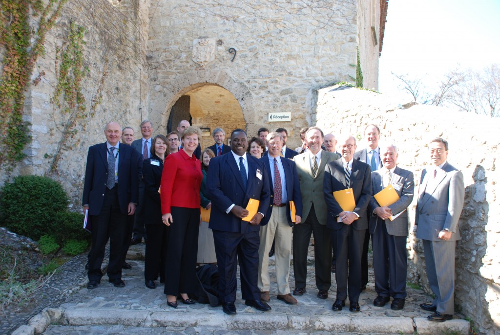 The US Congressional delegates in front of the Château Cadarache last week.
