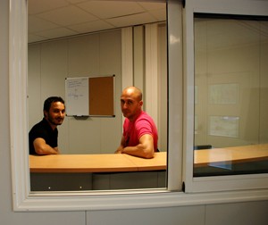 No more lost persons: the new receptionists Sebastian Chicca and Benoit Granel.