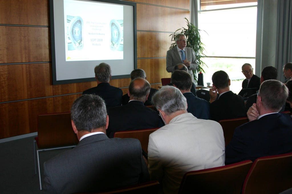 Norbert Holtkamp talking to industry at this year's SOFT conference in Rostock. Photo courtesy IPP.