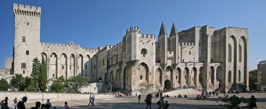 The Palais des Papes in Avignon was erected between 1335 and 1352. It is the largest "gothic palace" in the world.