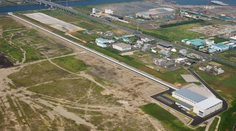 Aerial view of the NSE jacketing facility in Kita-Kyushu.