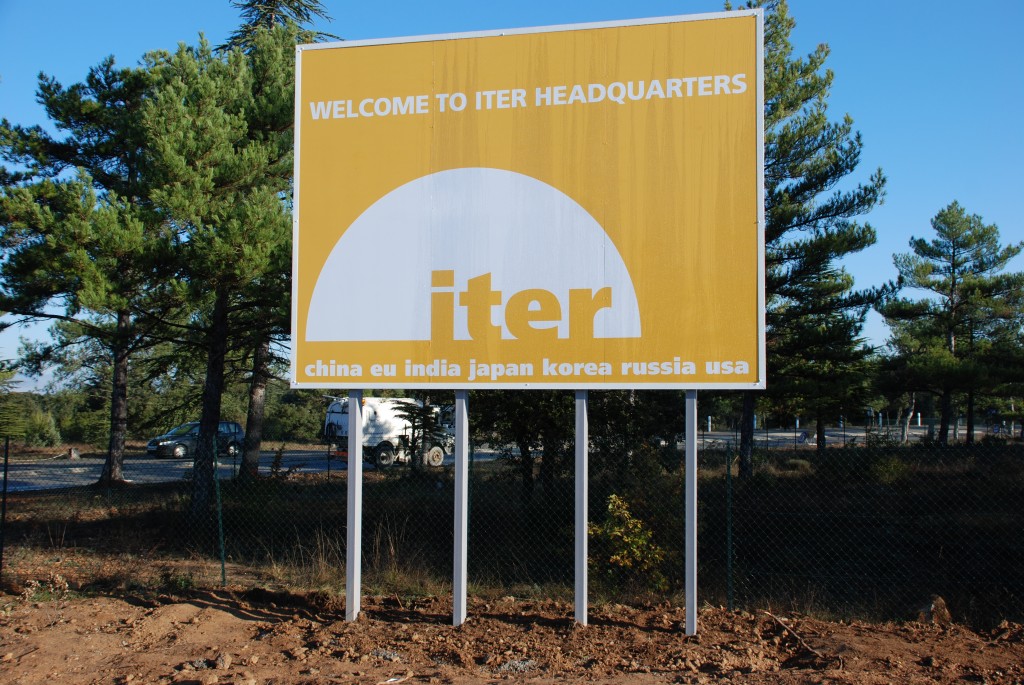 You can hardly miss it now: The sign showing the way to the new ITER Headquarters. (Click to view larger version...)
