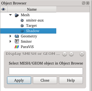 Display mesh in ParaView with the ``Show MESH/GEOM in ParaVis`` dialog